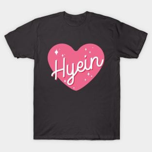 Newjeans new jeans Hyein name typography pink heart tokki bunnies | Morcaworks T-Shirt